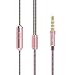 Headphones, Metal Earbuds Bass In Ear Earphones Stereo Cell Phone Headset with Microphone & Remote Control for Apple iPhone iPod iPad Samsung HTC LG Android Smartphones MP3 Plays (Pink)