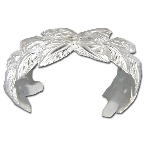 Hawaiian Jewelry Sterling Silver Maile Leaf Toe Ring