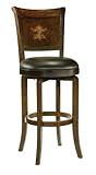 Hillsdale Bradford 30.5-Inch Swivel Bar Stool, Brown Cherry Finish with Bro ....