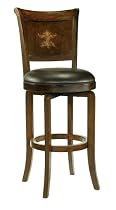 Hillsdale Bradford 30.5-Inch Swivel Bar Stool, Brown Cherry Finish with Brown Faux-Leather