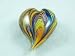 Murano Glass Flame Rainbow Swirls Art Glass Paperweight