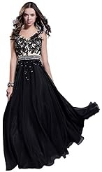 Chiffon Lace Beaded Evening Dress/Pageant Dress/Prom Dress 