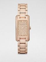 Big Sale Burberry Rose Gold Engraved Ladies Watch BU9502