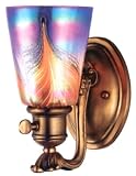 LAMPS BEAUTIFUL Vanderbilty Salamander Glass Studio Wall Scone by Quoizel -- SHOWROOM MODEL IN GOOD CONDITION