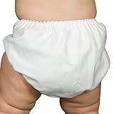 I.C. Collections White Unisex Batiste Diaper Cover Bloomers