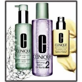 Clinique 3 Step skin care system- dramatically moisturizing Lotion w/pump+ lotion 2+ liquid facial soap