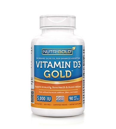 Nutrigold Vitamin D3 Gold 90 Softgels 5000iu