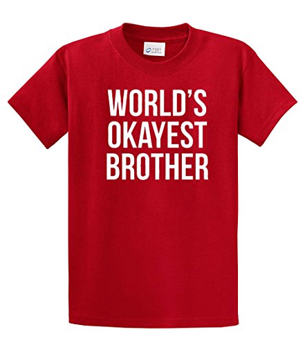 World’s Okayest Brother T Shirt Funny Siblings Tee for Brothers-red-medium