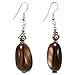 Handmade Smoky Quartz Earrings With Silver Beads
