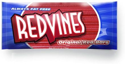 Licorice Vines (American Licorice) Whips - Red Twists, 2.5 oz, 24 count