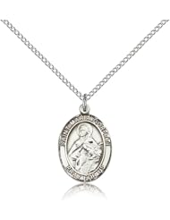 Free Engraving Included Medal- Sterling Silver St. Saint Maria Goretti Pendant 3/4" 8208SS--w/18" Chain & Box Patron Saint of Teenage Girls
