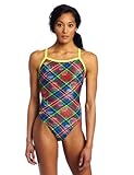 Speedo Women's Team Collection Proper Plaid Swimsuit, Multi, 28