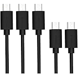 Micro USB Cable: Stalion&reg; Stable USB Data Sync & Charging Power Cord (Jet Black) 2.0 A Male to Micro B Universal for all HTC, Samsung, Nokia, LG, Motorola, Google, and MP3, Bluetooth devices [5-Pack]