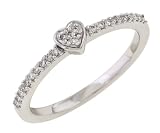 14K White Gold Diamond Heart Ring