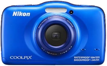 Nikon COOLPIX S32 13.2 MP Waterproof Digital Camera with Full HD 1080p Video (Blue)