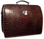 Jack Georges Croco Collection Classic Leather Briefbag Black