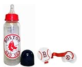 Boston Red Sox Infant Baby Bottle and Pacifier with Clip Set