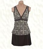 It Figures Hip Hider Collection Tile Print 2-Piece Skirtini Style Swimsuit RETAIL VALUE $115