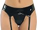 Plus Size Patent Leather PVC Garterbelt in Black Queen