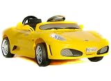 Radio Remote Controlled Electric Ride-On Ferrari F430 -Style Sports Car for Kids Ages 3-5 w/ Lights & Sound Effect (Yellow)