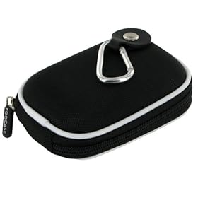 rooCASE Nylon Hard Shell (Black) Case with Memory Foam for Flip Mino Camcorder