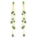 Crystal Illusions Tassel Drop Brght Brass Hue Earrings