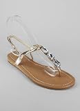 Metallic Jewel T-Strap Slingback Sandal