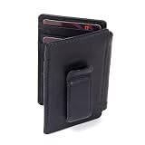 Mens Leather Money Clip Wallet Bi Fold bifold Card Case Front Pocket ID Window 6 Cards