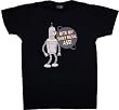 Futurama Bender BITE MY SHINY METAL ASS Black T-Shirt