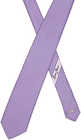 Gualtiero Argenti 100% Silk MADE IN ITALY designer Bullseye print necktie (Lavender)