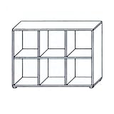 Zeller 13904 Raumteiler-Regal 6 F&auml;cher, 117 x 35 x 80 cm, wei&szlig;