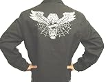 Rock Steady Clothing Mens Tattoo Design Coffin Winged Heart Black Jacket, Badass Rock Steady Jacket