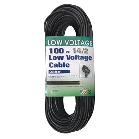 Coleman Cable 09504 14 2 Low Voltage Direct Burial Garden Light Cable, Black, 100-Feet by Coleman Cable