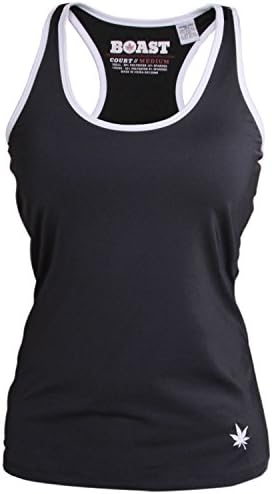 Women's Court Stretchy Jersey Tank Top - Built-in Shelf Bra, Racerback (medium)