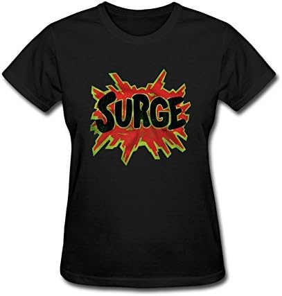 sqin Custom Coca Cola Surge Logo Tshirts for Woman 100% Cotton O-Neck Black M
