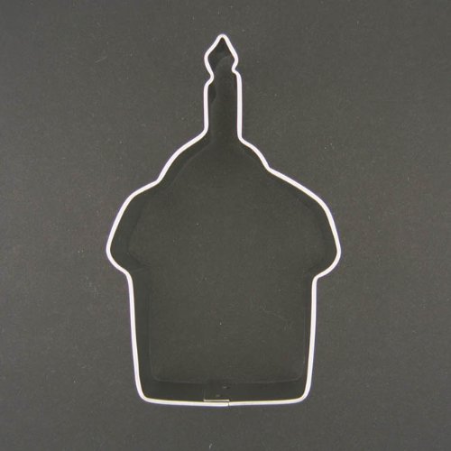 Cupcake with Candle Metal Cookie Cutter for Birthday Party Favors or Scrapbooking Craft Stencil