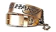 Ed Hardy Womens Metallic Gold Belt with Detachable Crystal Embellished Chain