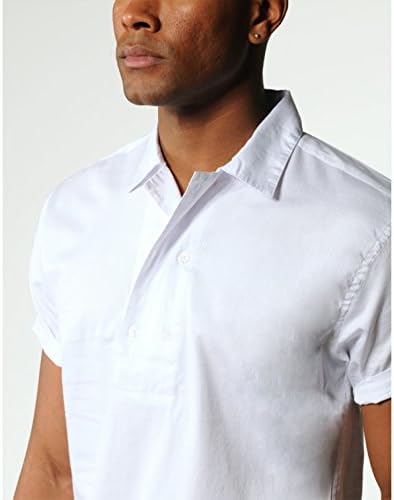 JONNY IV Men's The Flipside Popover Shirt Small White