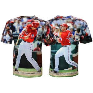MLB Men's Texas Rangers Josh Hamilton Sublimated High Definition Photo Tee Shirt (Rangers, X-Large)