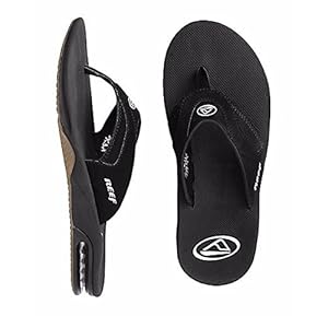Reef - Mens Fanning Sandals 2014, Black-Silver, 11