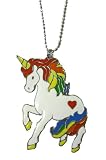 Colorful Unicorn Heart Necklace
