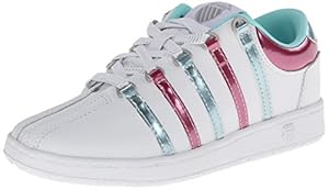 K-Swiss 501 Classic Tennis Shoe (Little Kid),White/Blue/Fuchsia,1 M US Little Kid