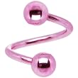 Light Pink Electro Titanium Spiral Twister Ball Belly Ring
