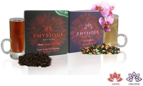 Physique Tea Onyx Pu-erh and Orchid Berry Hibiscus- 30 Sachets, Aids Digestion, Anxiety Reduction, and Relaxation