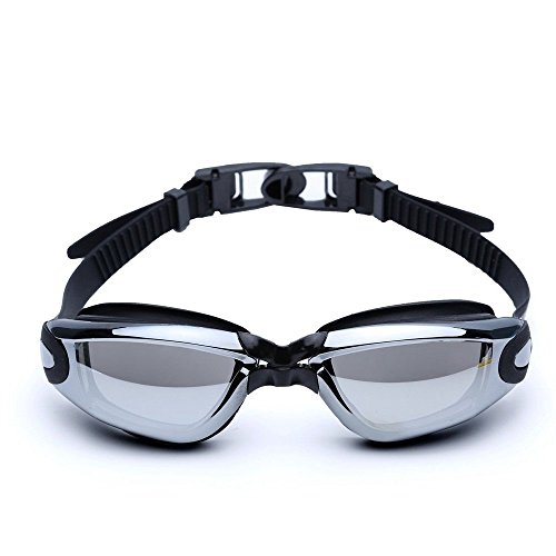 Girlang Swimming Goggles with FREE Protective Case, Nose Clip, Ear Plugs,clear swimming goggles Prescription No Leaking Anti Fog UV,for Adult Men Women Youth Kids Child (Black)