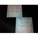 1 Pair of Decepticons Transformers Racing Decal Sticker (New) White Size 5''x4.7'' by click2go