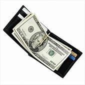 Men's Money Clip Wallet with Outside Pocket Color: Coco