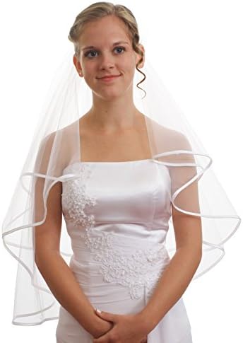SparklyCrystal Women's Wedding Veil 2 T 1/4" Ribbon Edge VC6