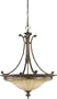 Murray Feiss F2112/3BRB Stirling Castle Three-Light Uplight Fixture in British Bronze and Excavation Glass