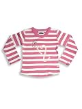 Wild Mango - Girls Long Sleeved Striped Top, Rose, White (Size 2T)